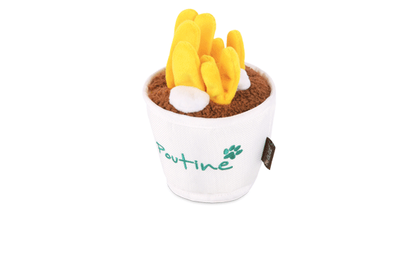 P.L.A.Y. x Earth Rated Montreal Munchies Collection - Pooch-tine Dog Toy - Features Shown