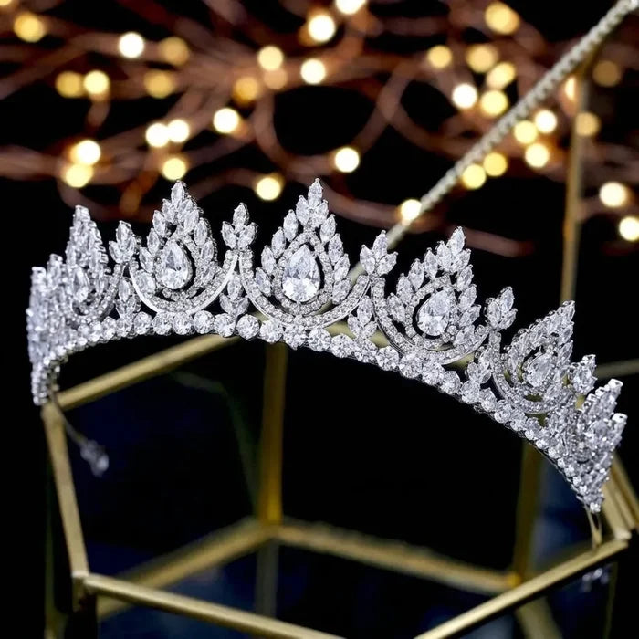 Wedding Hair Accessories - Royal Glamour CZ Bridal Tiara