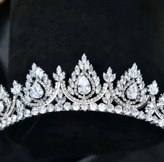 Wedding Hair Accessories - Royal Glamour CZ Bridal Tiara