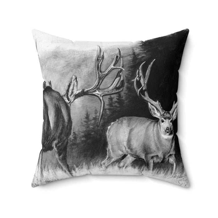 "Face Off" Square Pillow.