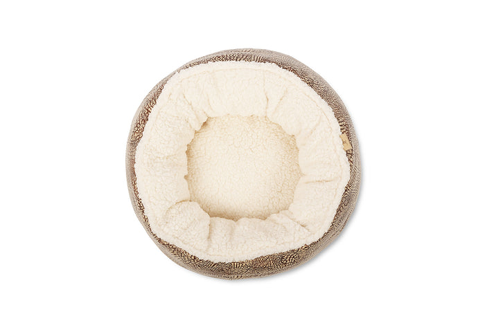 P.L.A.Y. Feline Frenzy Donut Cuddler Bed - Sepia Espresso top view