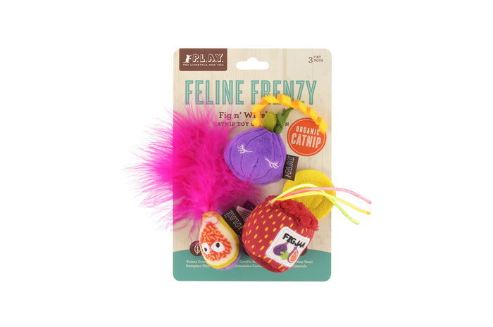 P.L.A.Y. Feline Frenzy Fig N’ Whiskers Toy Set in packaging on a white background
