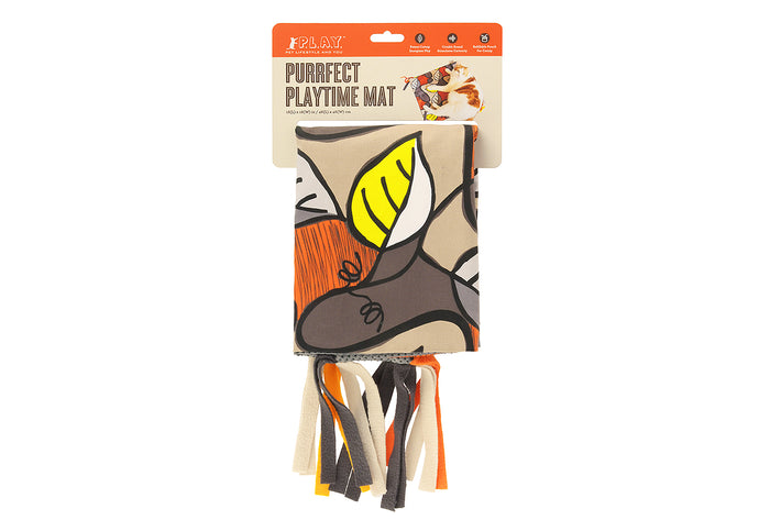 P.L.A.Y. Feline Frenzy Purrfect Playtime Mat shown in packaging for easy merchandising