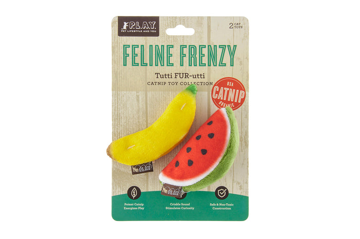 P.L.A.Y. Feline Frenzy Tutti Fur-utti Toy Set on backer card