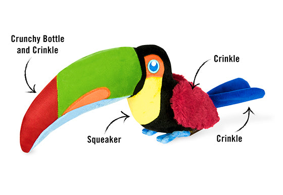 P.L.A.Y. Fetching Flock Tito the Toucan Toy - features shown