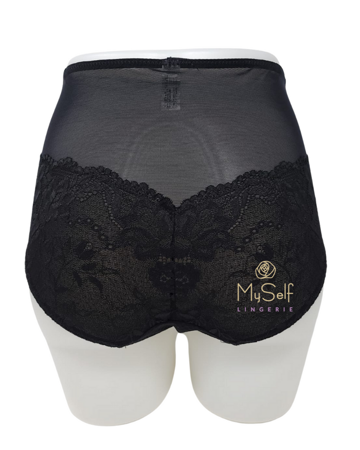 Fitfully Yours U2763 Black Serena Lace Brief myselflingerie.com