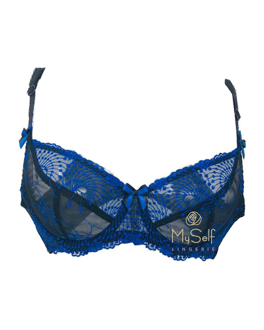 Fitfully Yours B2271 Black / Rose Gold Nicole See Thru Lace Underwire Bra myselflingerie.com