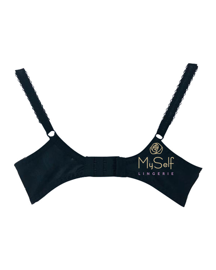 Fitfully Yours B2271 Black / Rose Gold Nicole See Thru Lace Underwire Bra myselflingerie.com