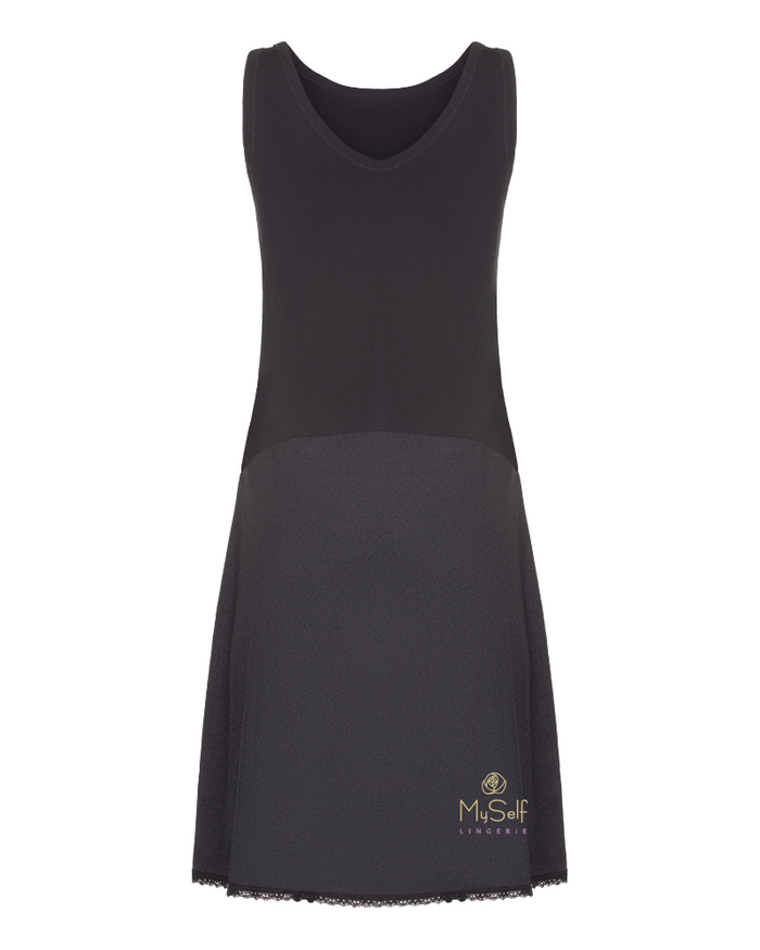 Gemsli FK30843" Cotton Top Nylon Bottom Full Slip myselflingerie.com