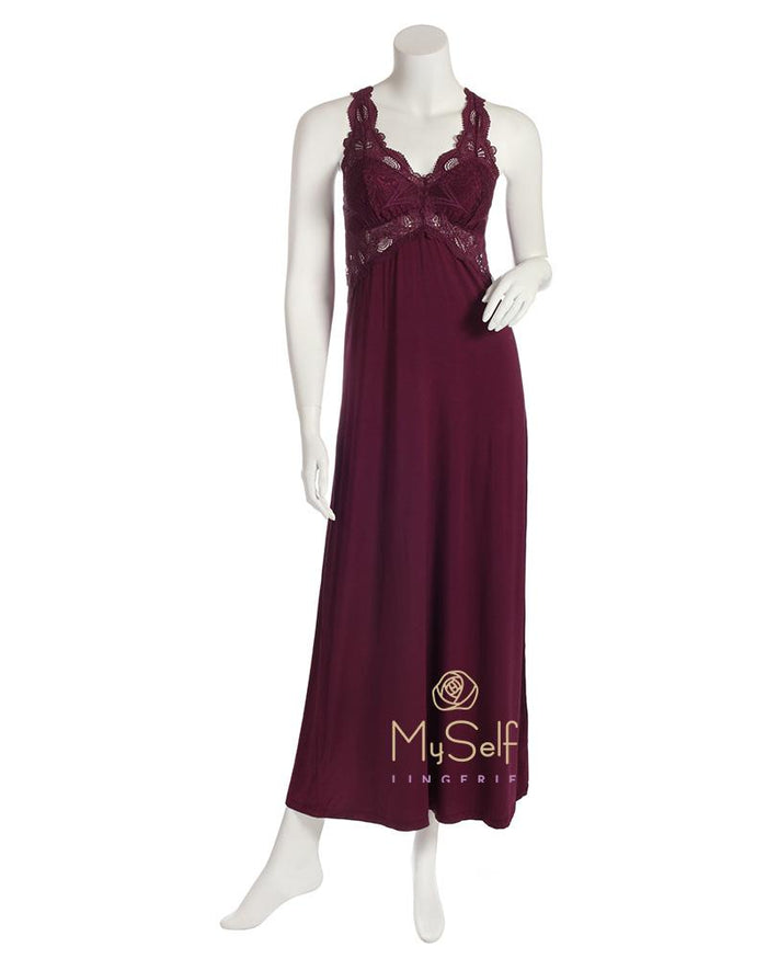 Fleur't 633 Lace T-Back Long Gown MYSELFLINGERIE.COM