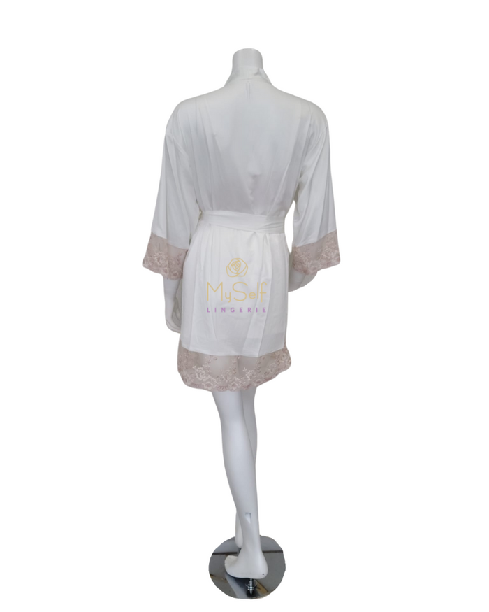 FLORA NIKROOZ Q80642 Rosa Blush/Ivory Kimono myselflingerie.com