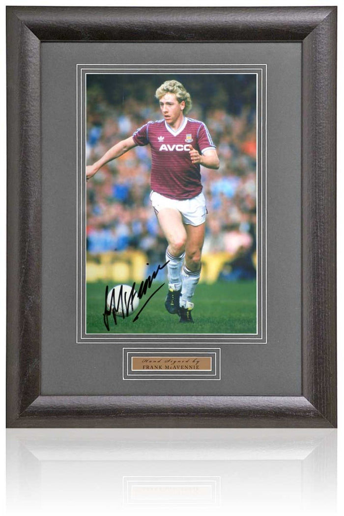 Frank McAvennie West Ham United Legend Hand Signed Photograph 15x19" Framed