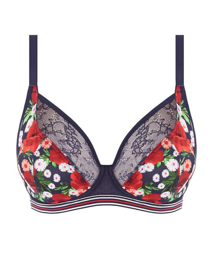 Freya AA5421 Midnight Floral Wild Underwire Plunge Bra MYSELFLINGERIE.COM