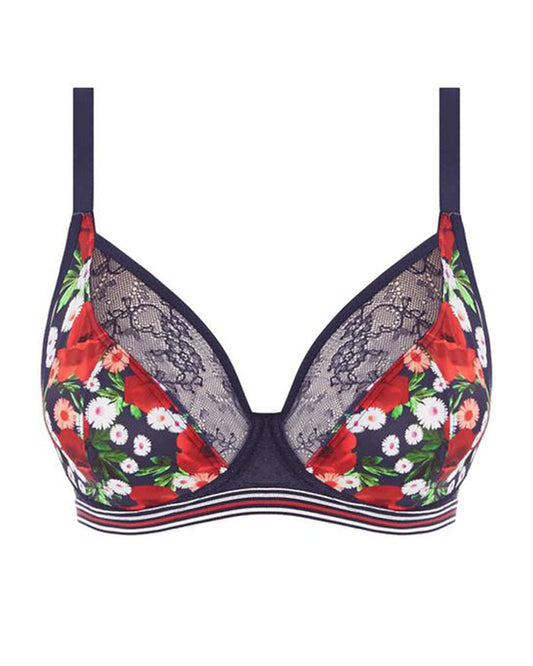 Freya AA5421 Midnight Floral Wild Underwire Plunge Bra MYSELFLINGERIE.COM