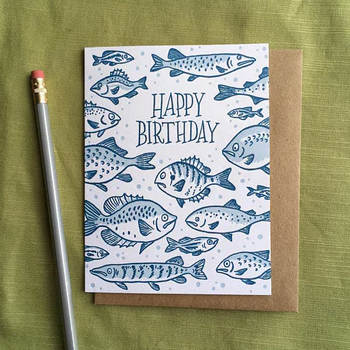 Frog & Toad Press - Birthday Fish Greeting Card
