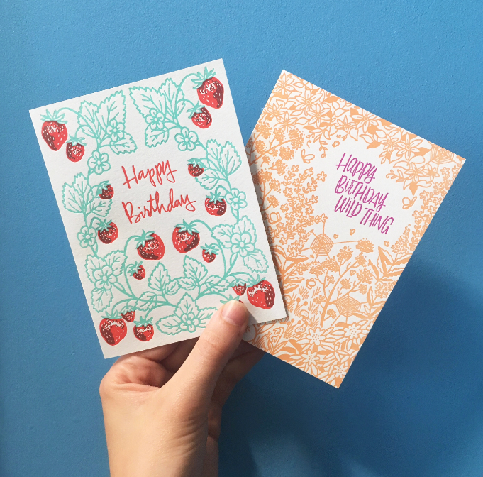 Frog & Toad Press - Birthday Strawberries Greeting Card