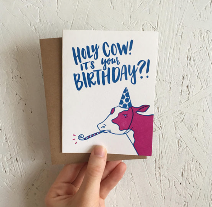 Frog & Toad Press - Holy Cow! It's Your Birthday Greeting Card