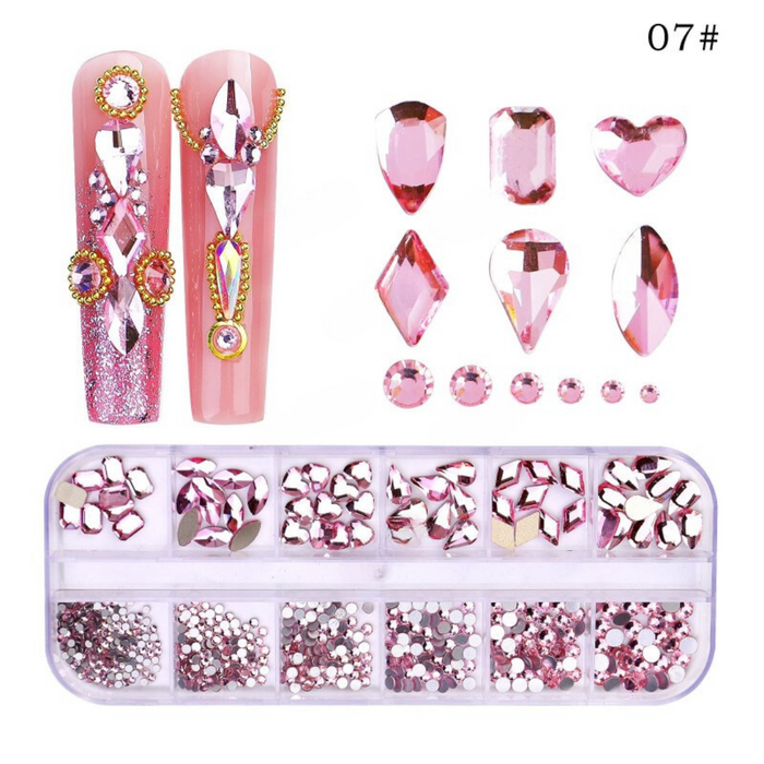 Gemini 12 pk Rhinestones | Pink
