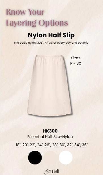 Gemsli 30" Nylon Half Slip