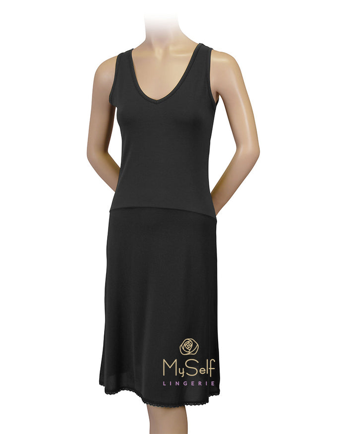Gemsli FK30837" Cotton Top Nylon Bottom Full Slip myselflingerie.com
