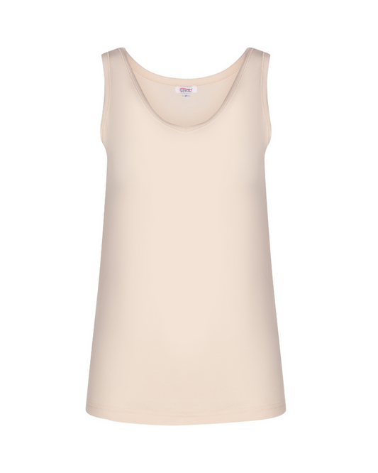 Gemsli Beige V Neck Organic Cotton Undershirt