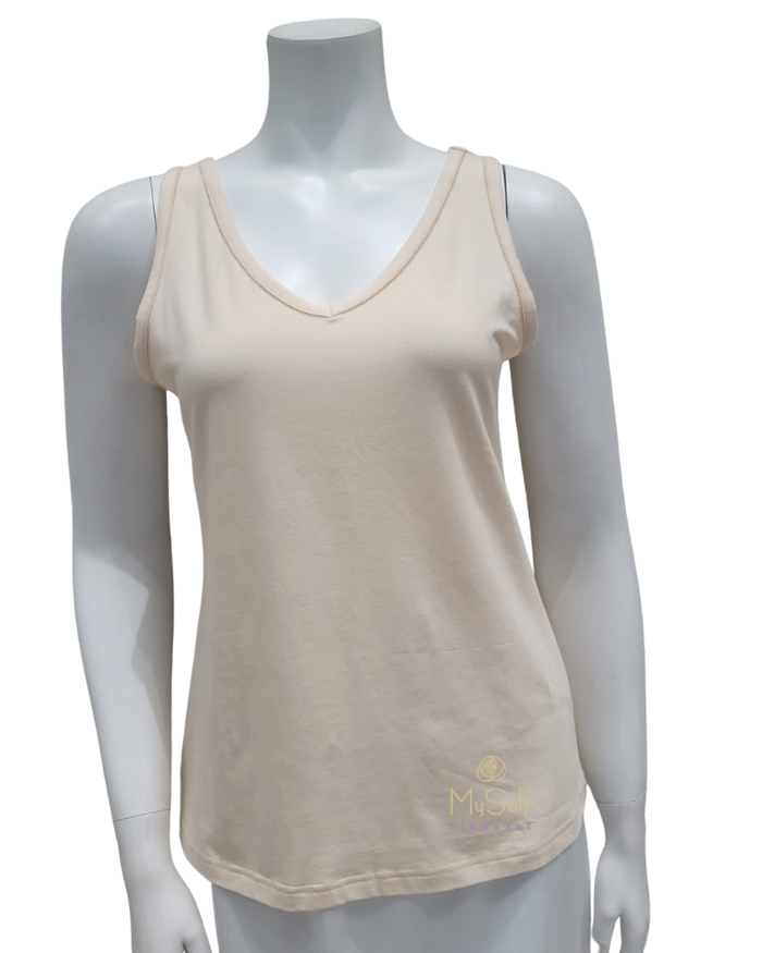 Gemsli 2100 Beige V Neck Organic Cotton Undershirt myselflingerie.com