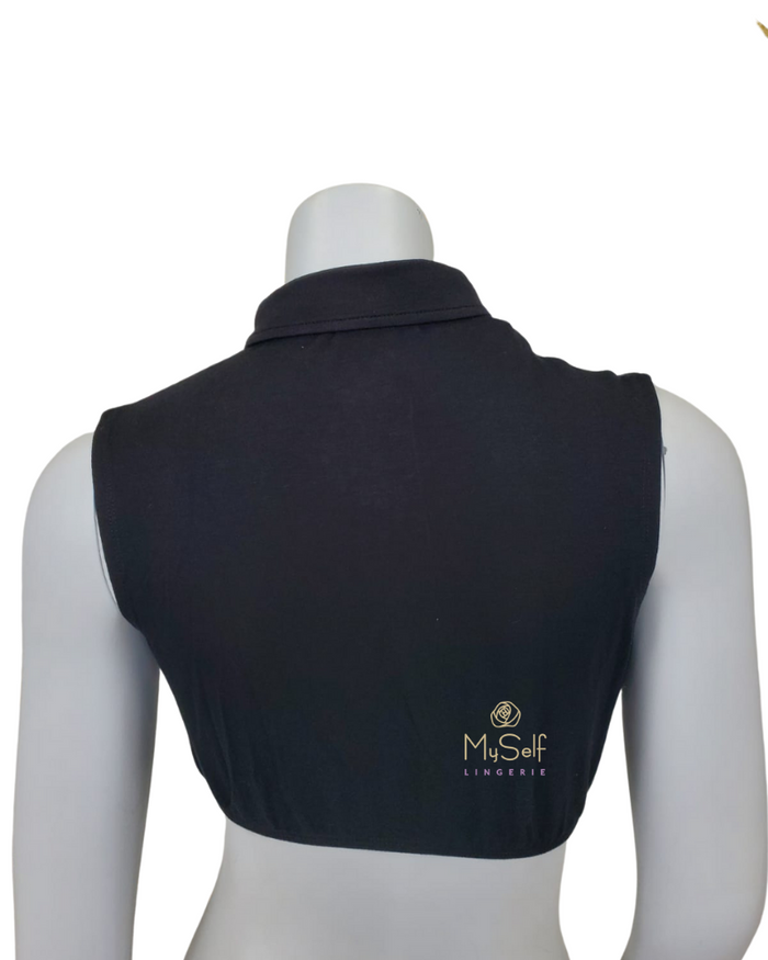 Gemsli SH322 Sleeveless Crop Shell with Rounded Collar myselflingerie.com