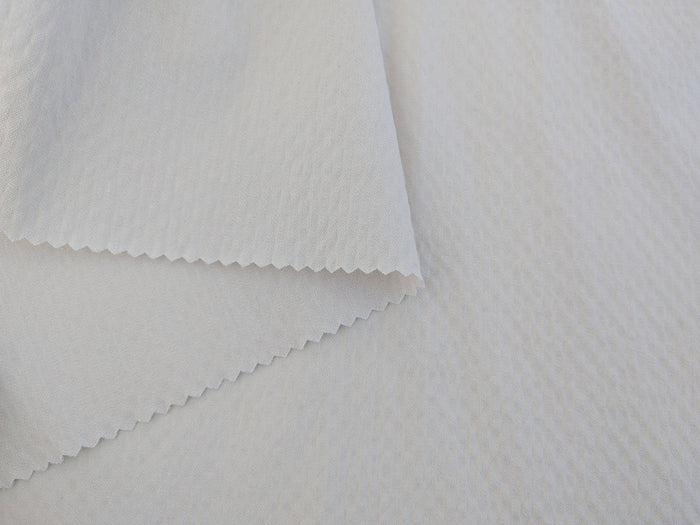 Gentle Stripes: Ramie Cotton Rayon Seersucker Fabric 3277 - The Linen Lab - Ivory