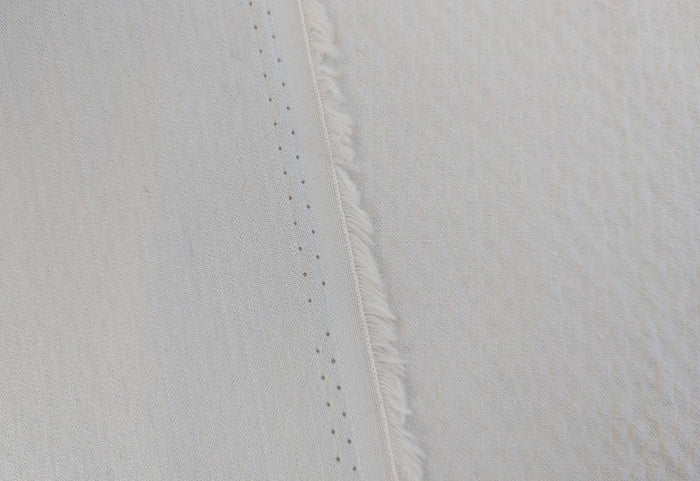 Gentle Stripes: Ramie Cotton Rayon Seersucker Fabric 3277 - The Linen Lab - Ivory