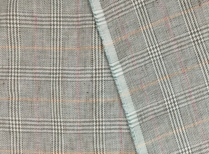 Glen Plaid Elegance: 100% Linen Twill Fabric, 9s Medium-Heavy Weight 2118 - The Linen Lab - Green