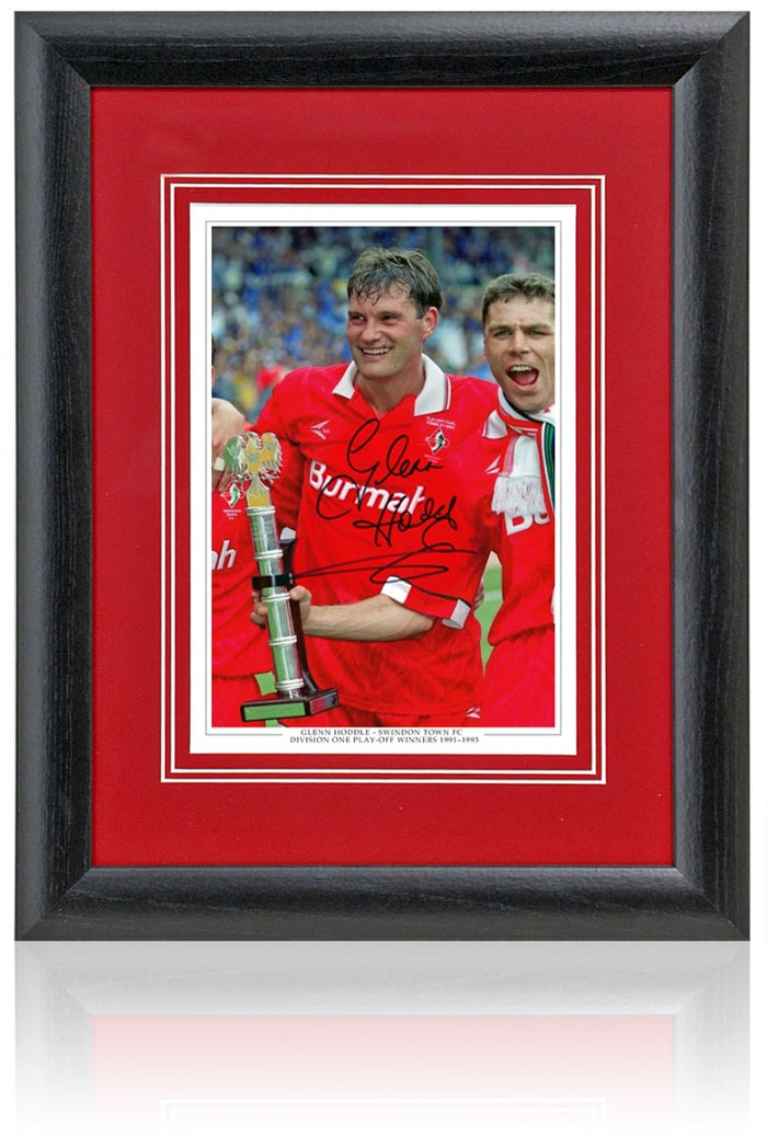 Glenn Hoddle Swindon Town Legend Hand Signed Photograph 15x19" Framed