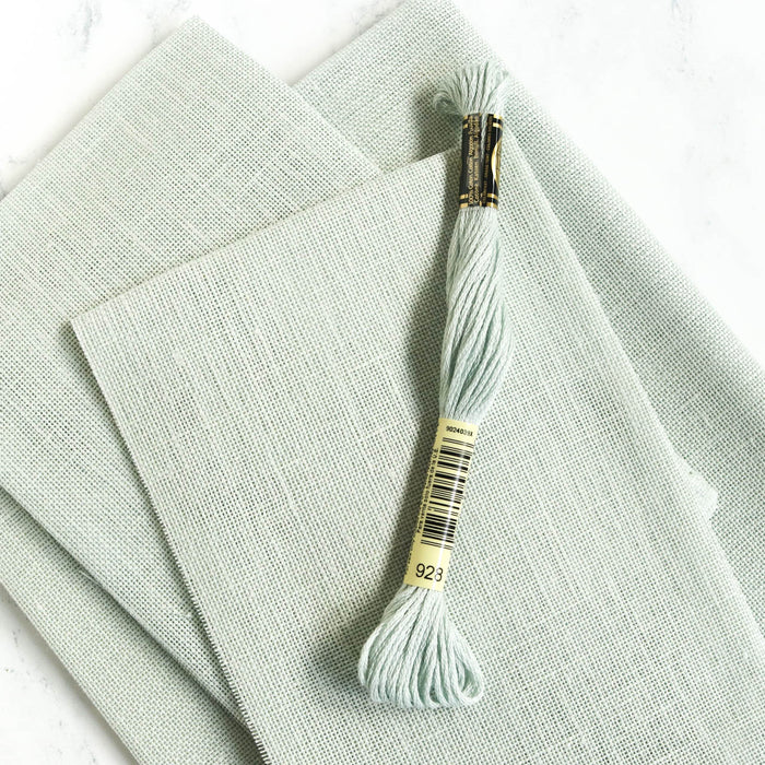 Graceful Gray Linen Fabric - 28 count-Stitched Modern