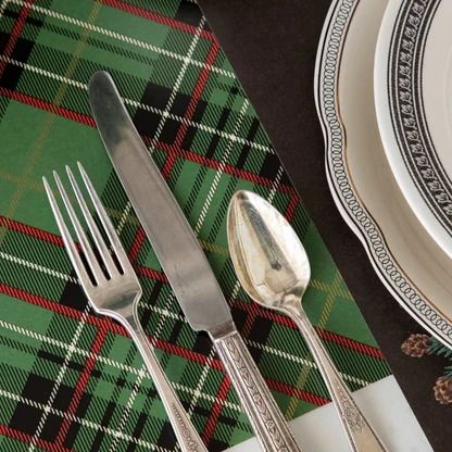 Green Plaid Paper Runner - 20" x 25'