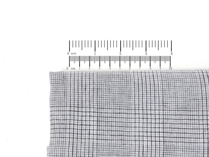 Grey Houndstooth Glen Plaid Linen Fabric – 100% Linen 8046