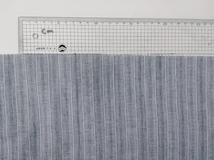 Grey Stripe Linen Cotton Fabric - Versatile Material for Sewing and Crafting 4926 - The Linen Lab - Gray