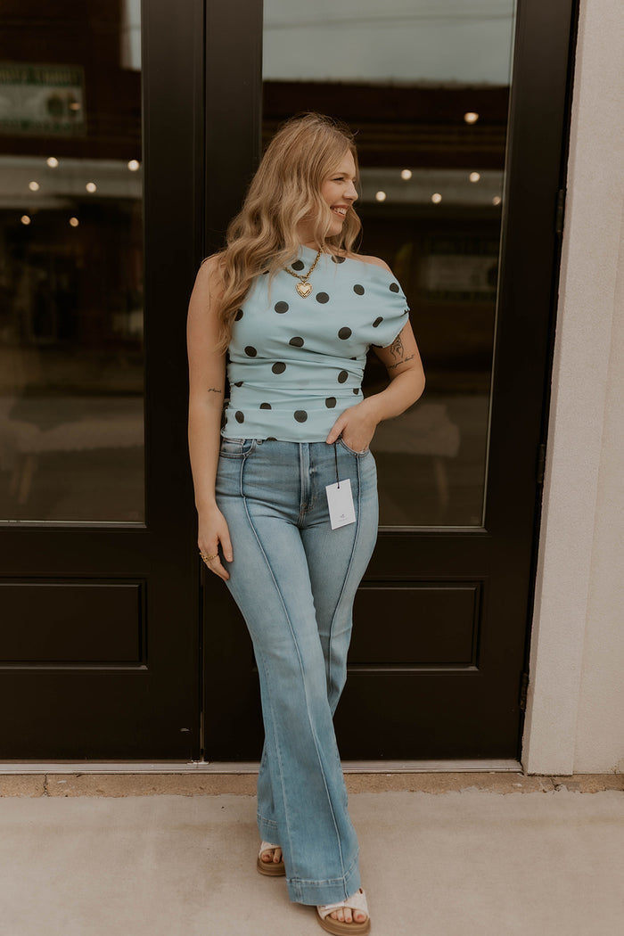 Happi High Rise Flare Jeans- Hidden
