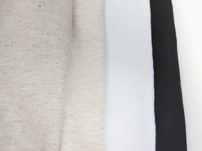 Heavy Weight Linen Rayon Stretch Fabric with Dobby Weave and Excellent Drape 6317 6414 6874 7229 - The Linen Lab - White