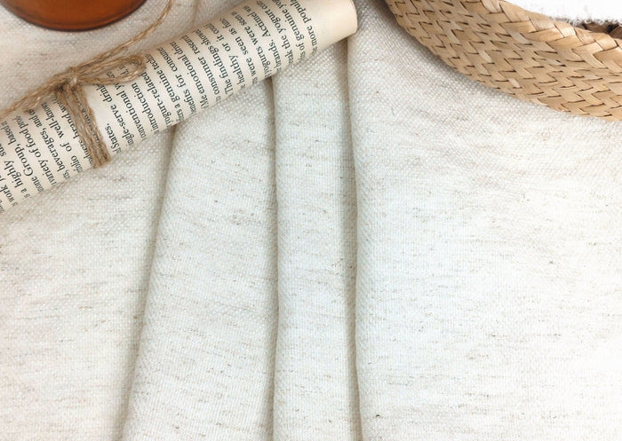 Heavy Weight Linen Rayon Stretch Fabric with Dobby Weave and Excellent Drape 6317 6414 6874 7229 - The Linen Lab - White