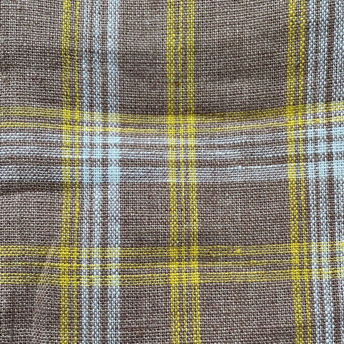 Heavy Weight Tartan Check Plaid Fabric (6749) - The Linen Lab - Beige