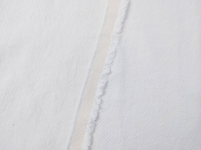 Heavyweight White Linen Cotton Twill Fabric 6814 - The Linen Lab - White