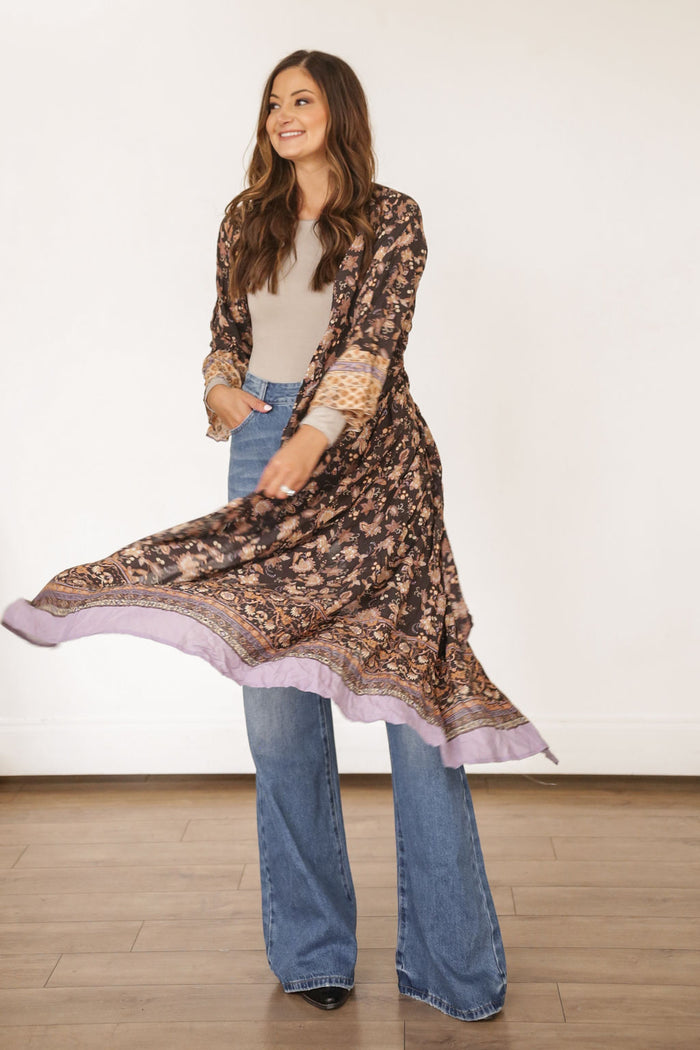 Henna Floral Peasant Kimono
