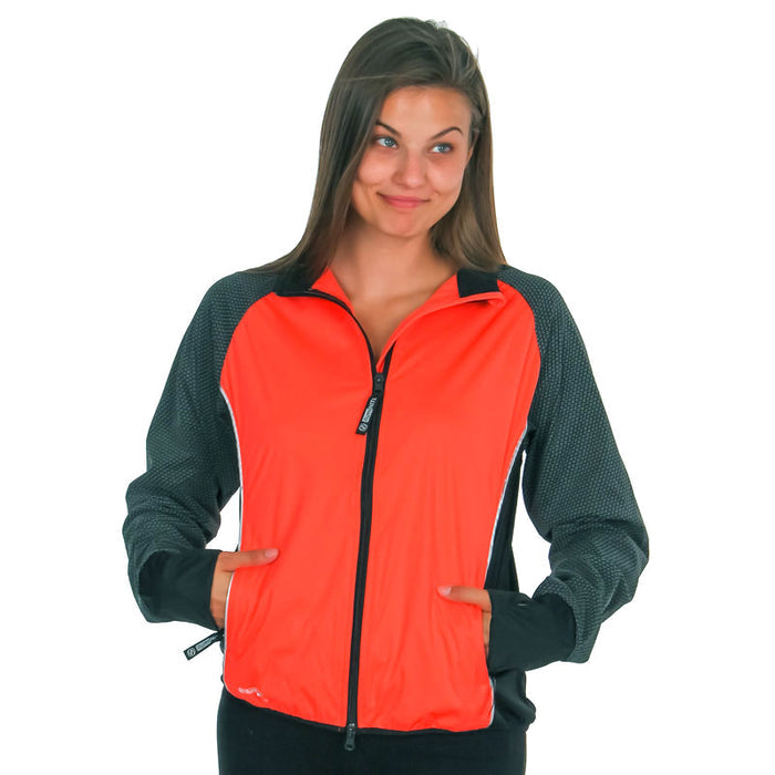 illumiNITE Women's Tailwind Reflective Jacket Coral