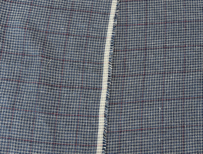 Indigo Micro-Check Windowpane Linen Rayon Fabric | Dobby Tweed Weave | Medium Weight 4713