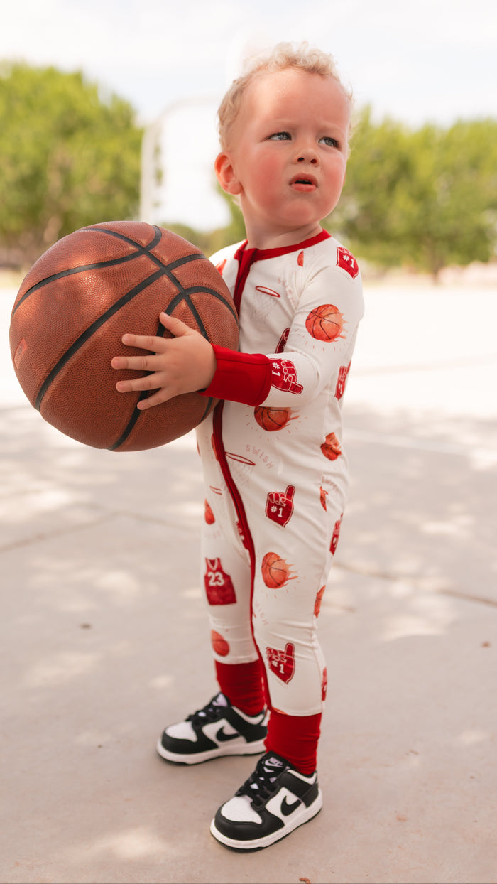Infant Romper in Basketball