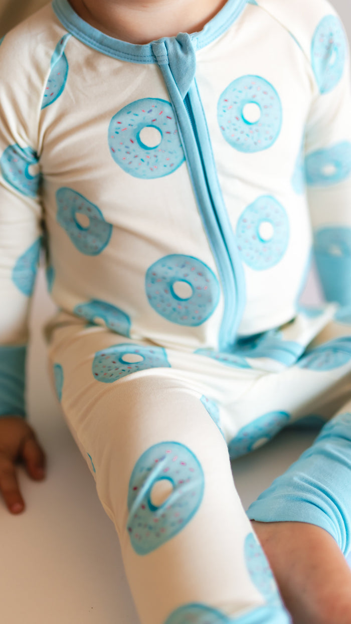 Infant Romper in Blue Donuts
