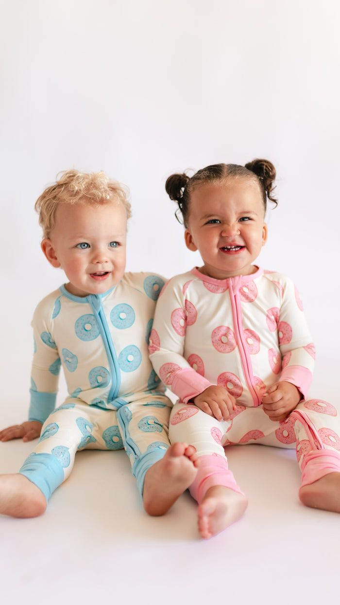 Infant Romper in Blue Donuts