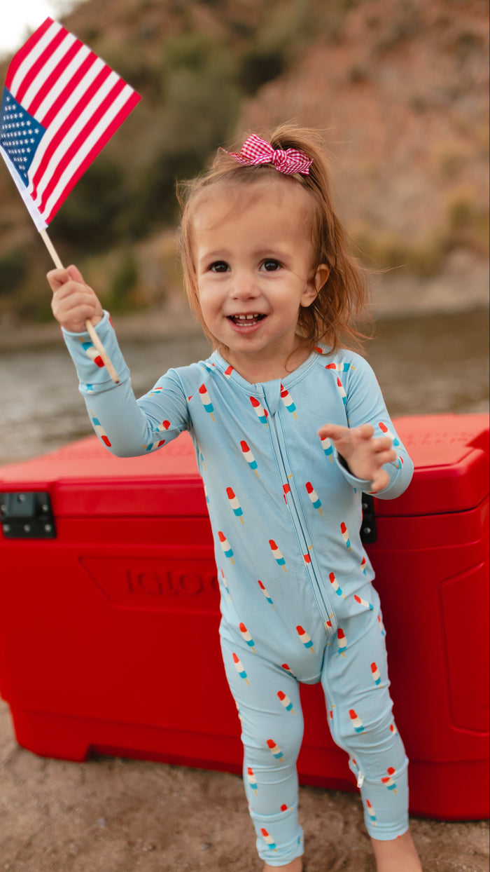 Infant Romper in Blue Popsicles