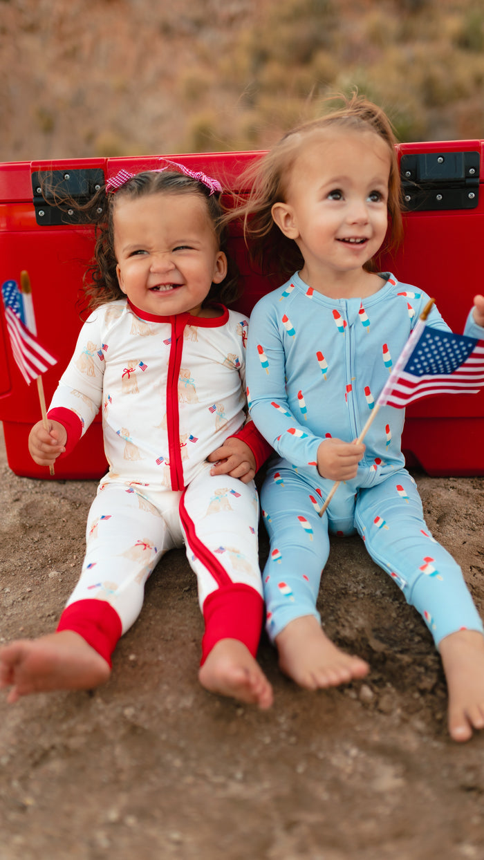 Infant Romper in Blue Popsicles