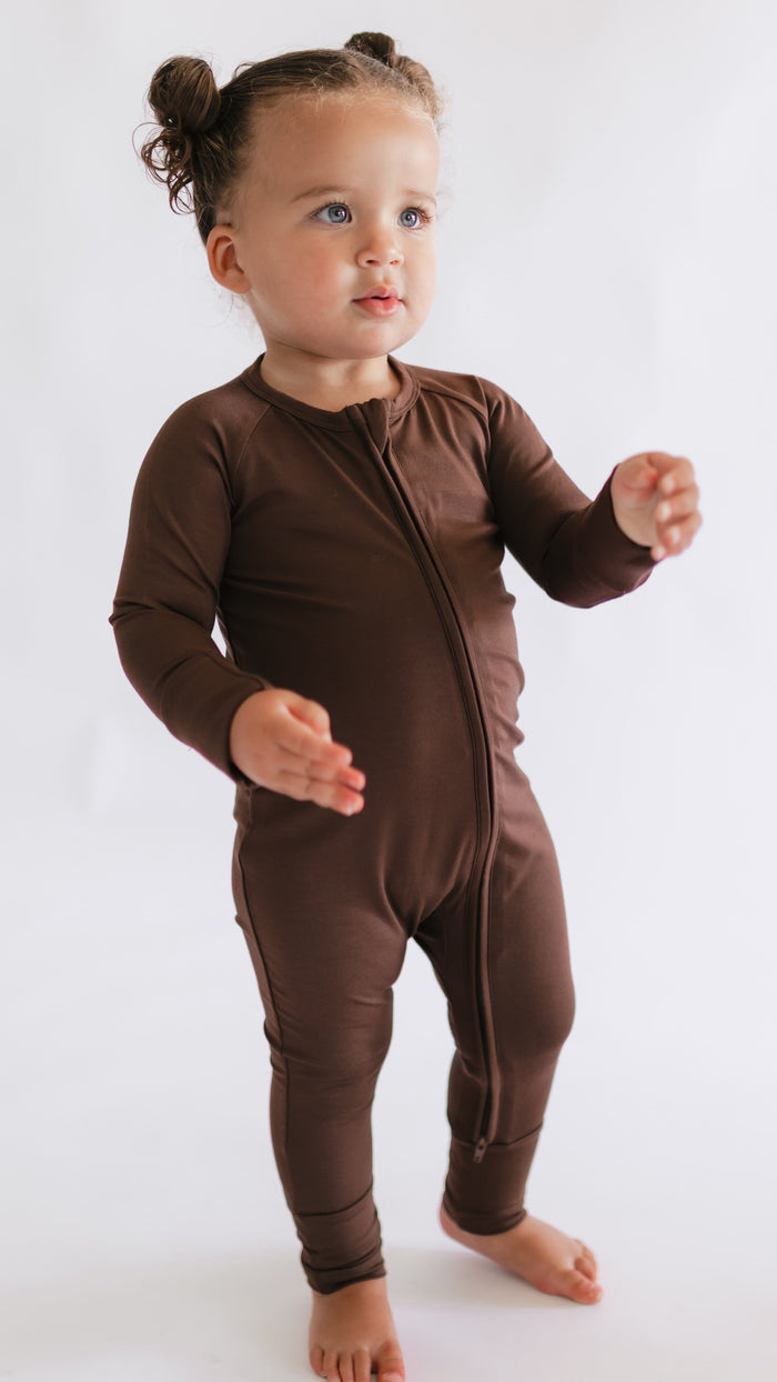 Infant Romper in Chocolate Brown