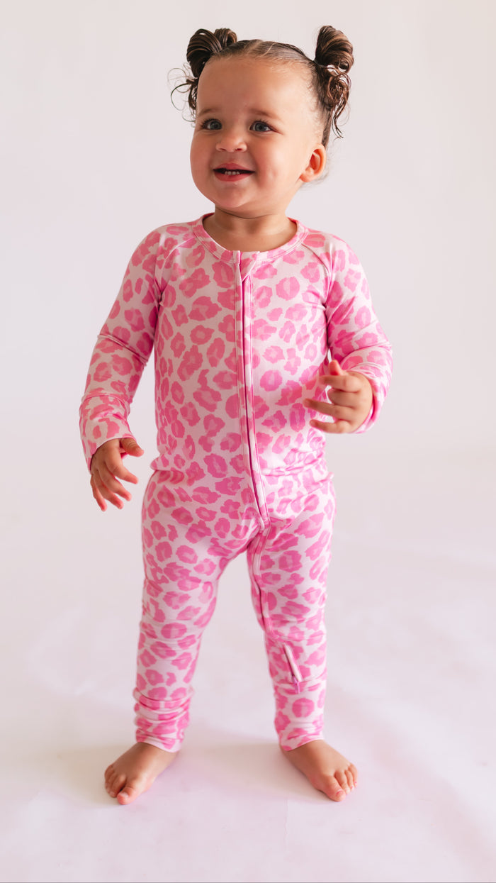 Infant Romper in Neon Cheetah